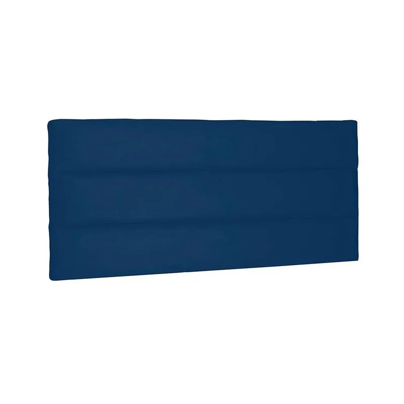 Painel para Cama Box Queen Estofado Spezzia Decor La Italiana Suede Azul Marinho