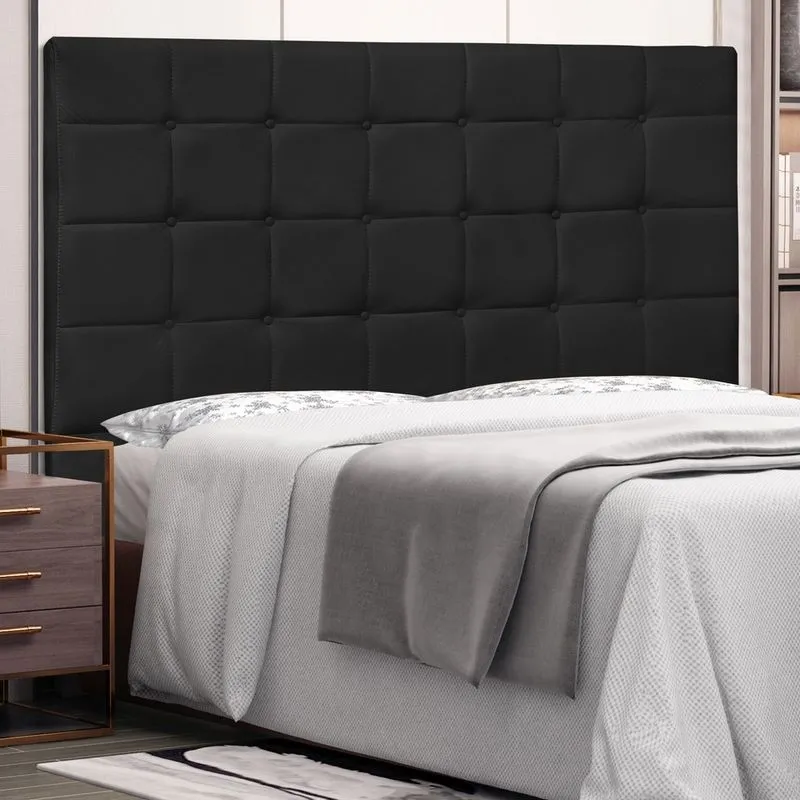 Cabeceira de Cama Box Casal king Verona 1,95 m Corano Preto