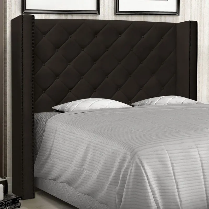 Cabeceira Box Casal Estofada Vicenza 140 cm Corano Marrom