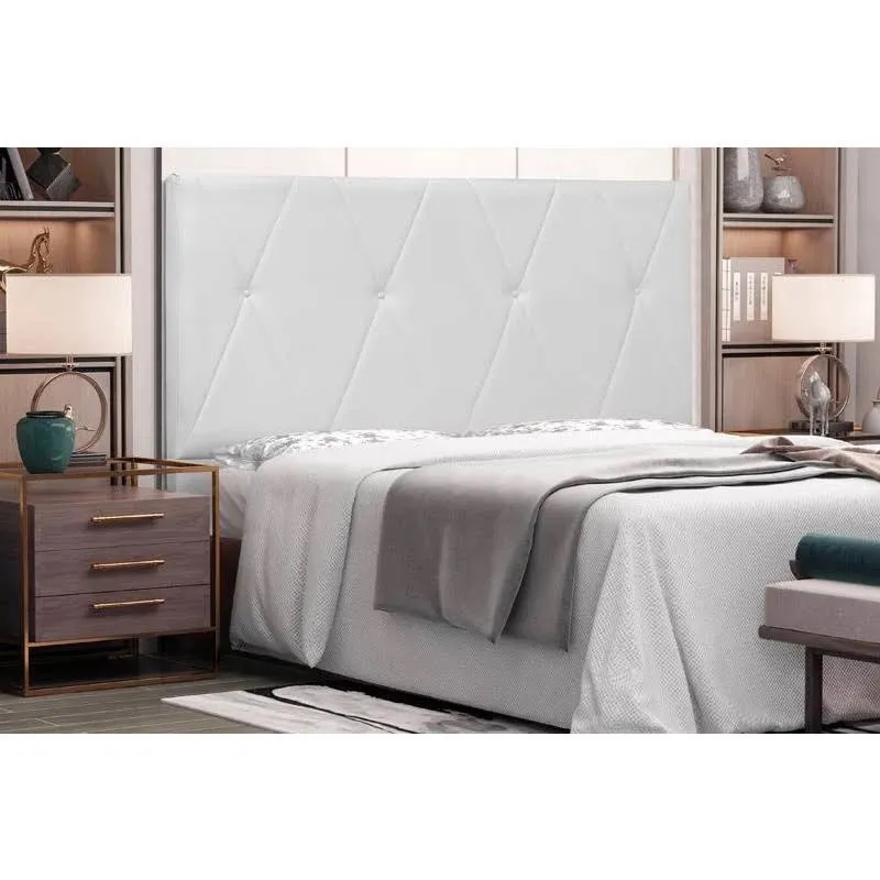 Painel Cabeceira Para Cama Box Solteiro - Aquilla - 90 cm Estofado - Branco - Corano - Spezzia