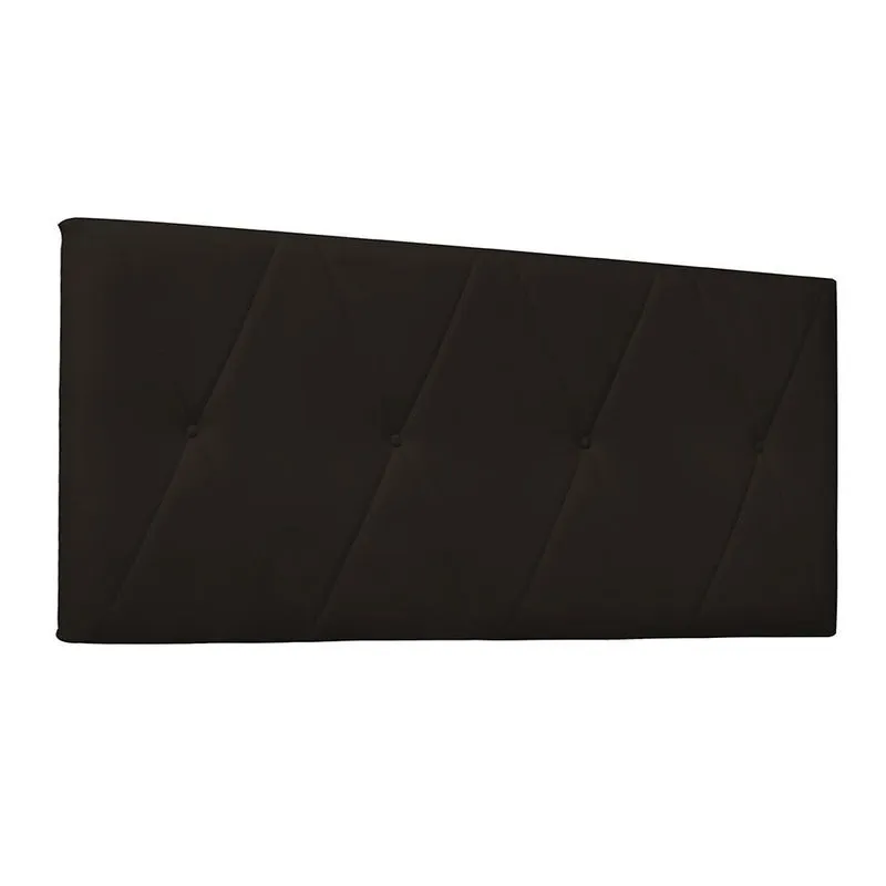 Painel para Cama Box Queen Aquilla Estofado Poliuretano Marrom
