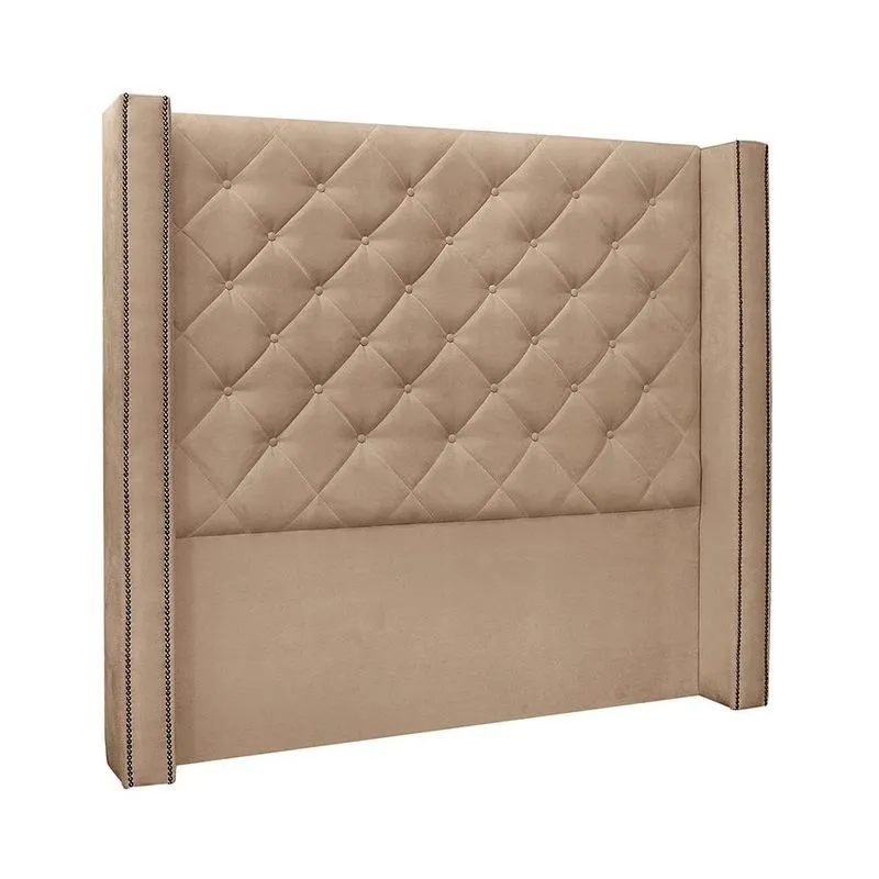 Cabeceira Solteiro Vicenza Estofada Suede Bege