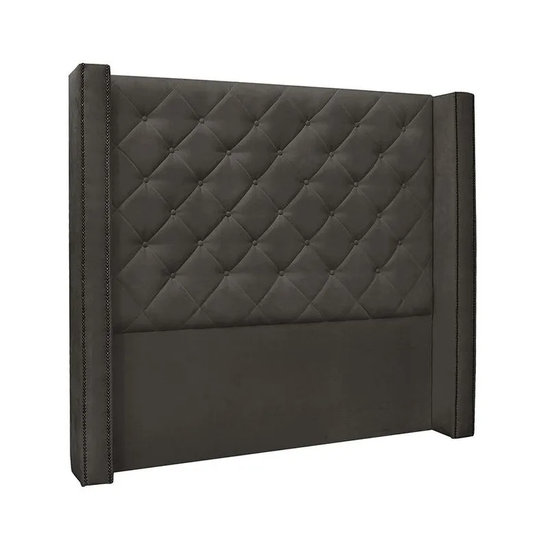 Cabeceira Solteiro Pallazio Vicenza Estofada Suede Cinza
