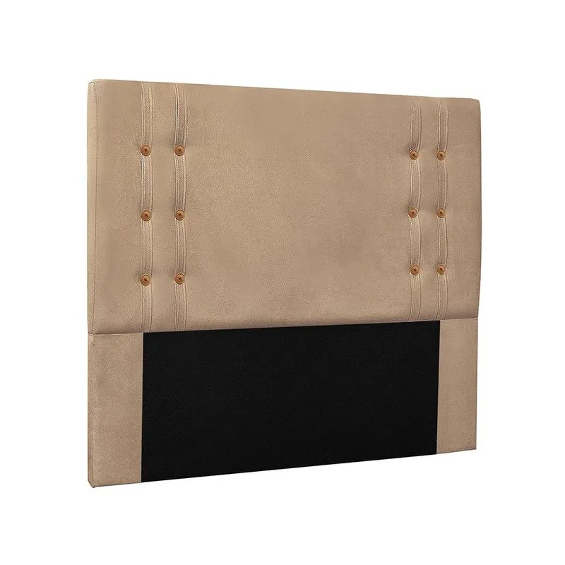 Cabeceira Casal Estofada Gênova Suede Bege