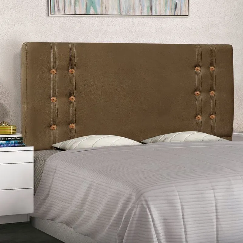 Cabeceira Casal Estofada King Size Gênova 1,95m Caramelo