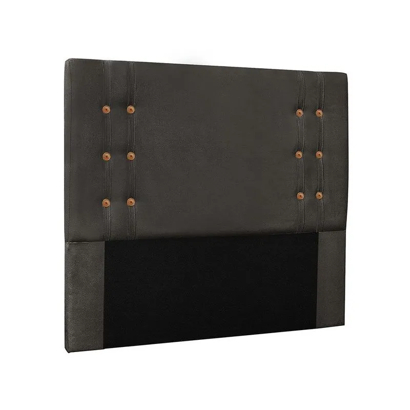 Cabeceira Solteiro Estofada Pallazio Gênova Suede Cinza