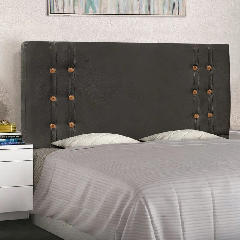Cabeceira Casal Estofada King Size Gênova 1,95m Suede Cinza