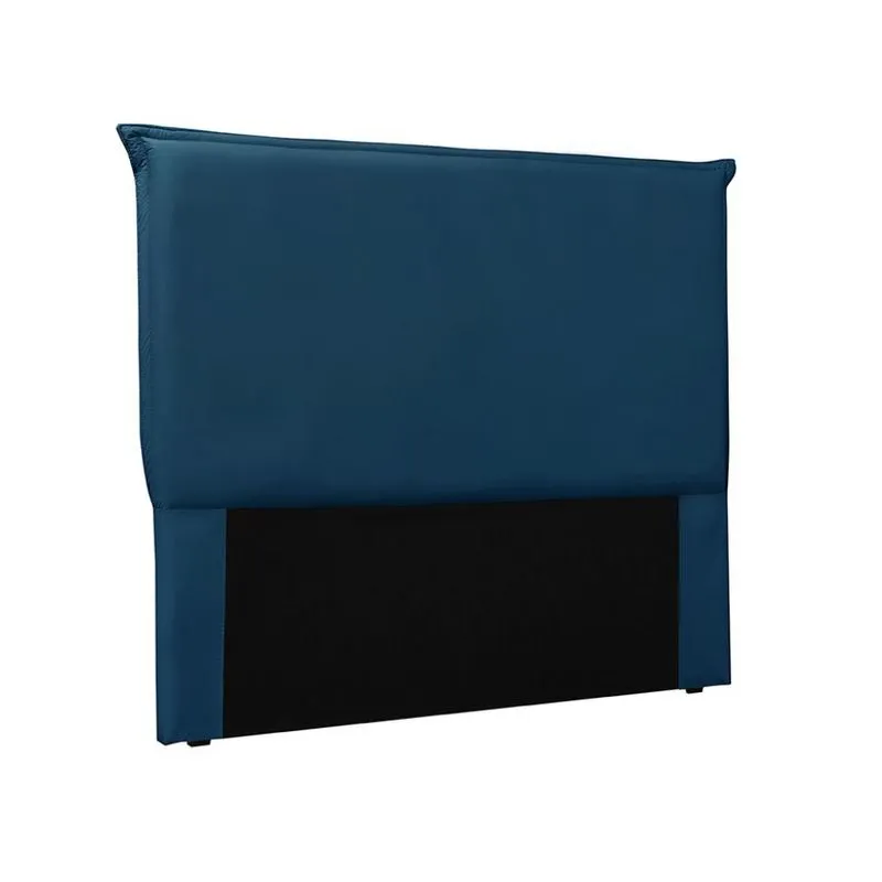 Cabeceira Casal Estofada Spezzia Decor Veneza Veludo Azul Marinho