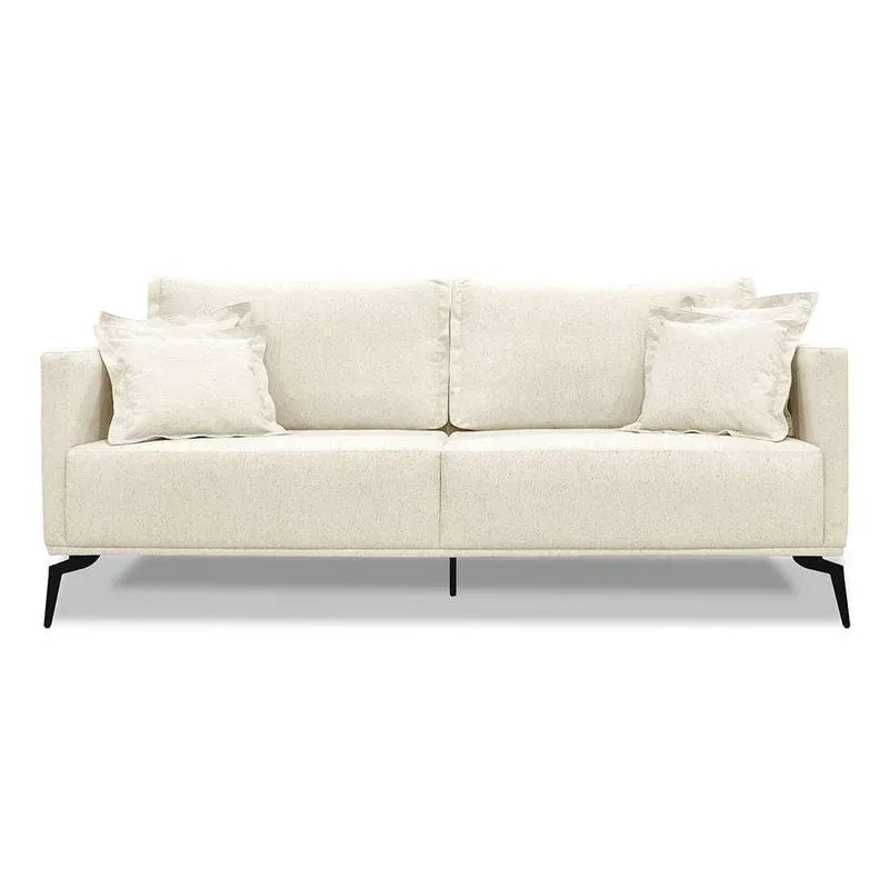 Sofá 3 Lugares Lazio MDF Linho Rústico Natural 220 cm