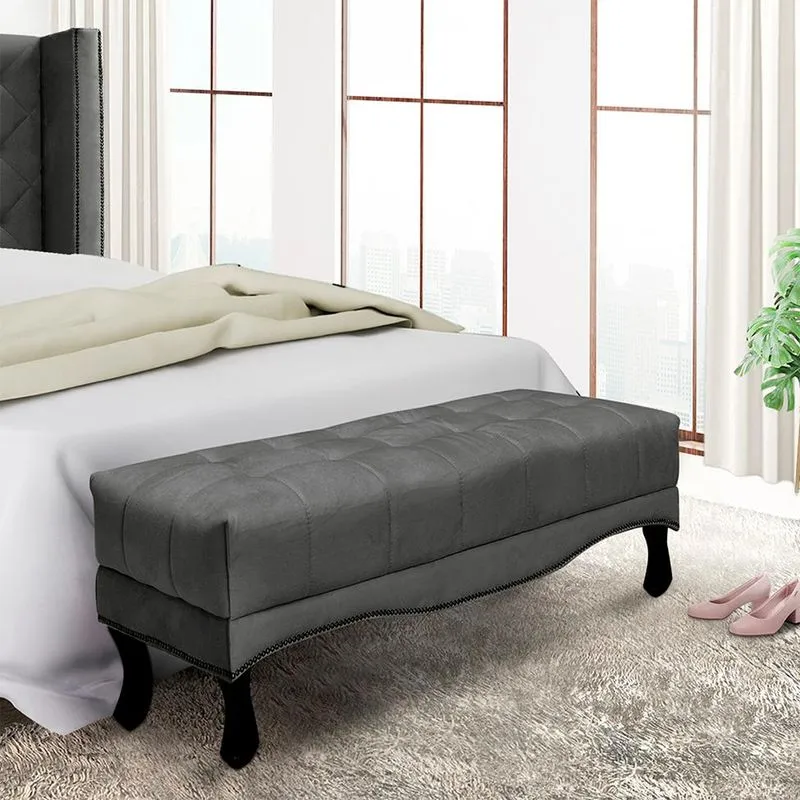Recamier Vicenza Suede Cinza 195 cm