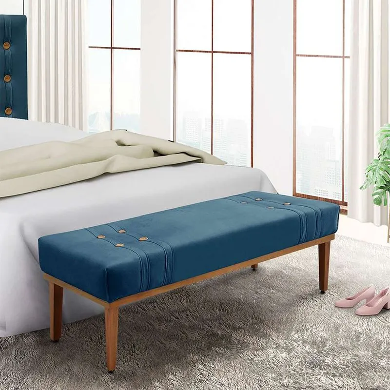 Recamier Gênova Veludo Azul Marinho 160 Cm