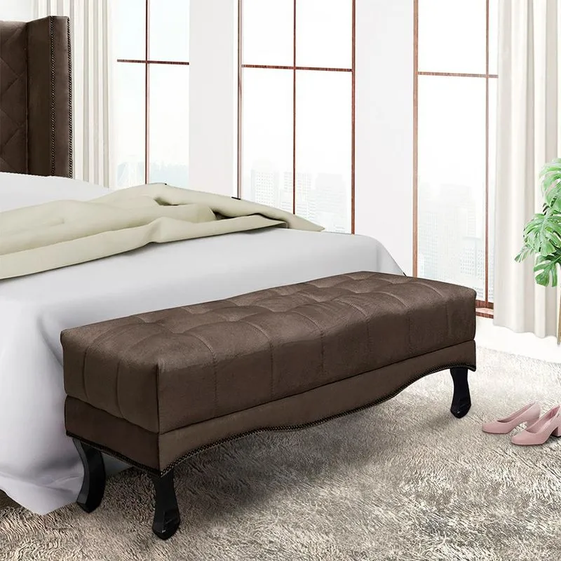 Recamier Vicenza Veludo Marrom 90 cm