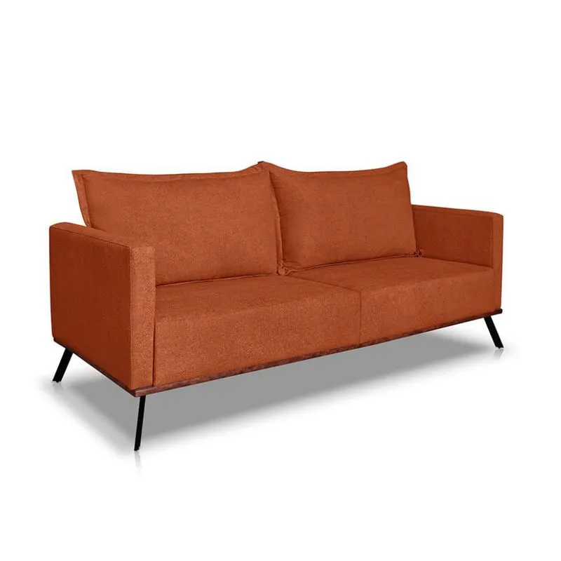 Sofá 3 Lugares Zeus Linho Bouclê Terracota 220 cm