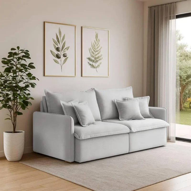 Sofá 2 Lugares 1,80m Retrátil E Reclinável Em Tecido Veludo – Malta Lucadi Prata