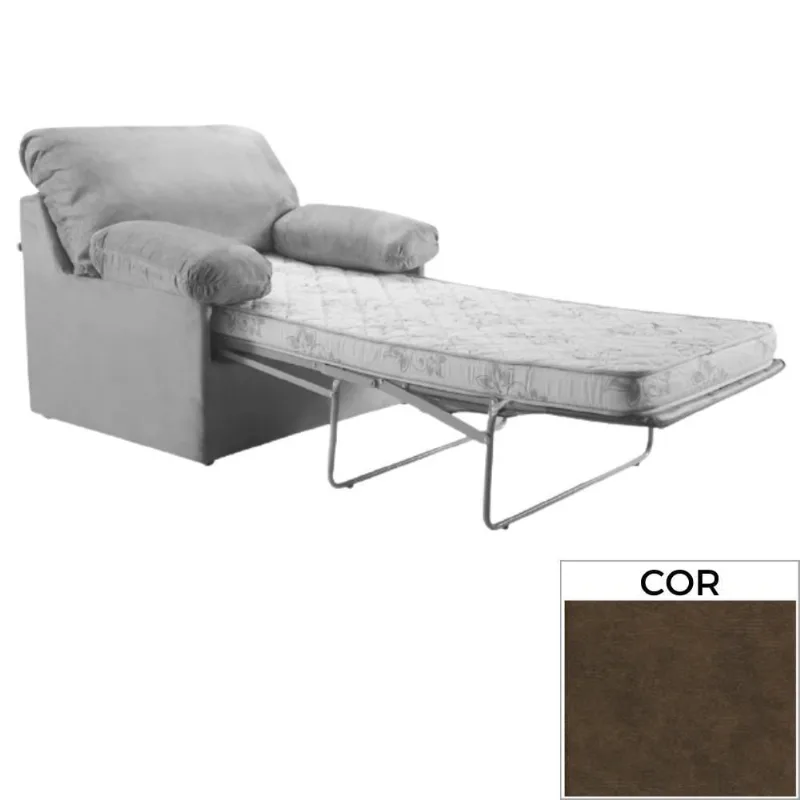 Sofá-cama 1 Lugar Mh-1496 Herval Colchão Solteiro Marrom K