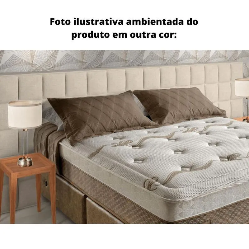 Cabeceira MH-2651 Herval Estofada Queen para Colchão 158 cm Linho Bege C com 102 cm de Altura