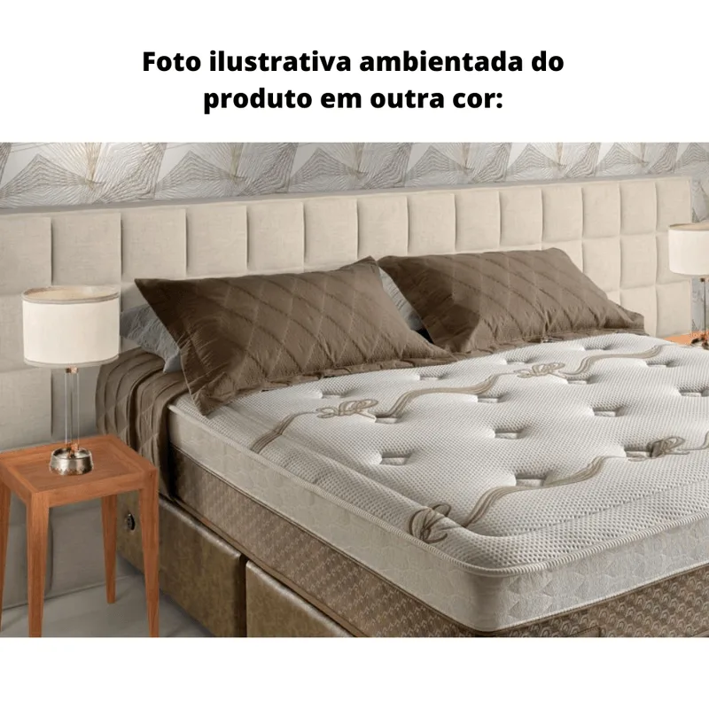 Cabeceira MH-2651 Estofada Queen para Colchão 158 cm Linho Bege C Cabeceira MH-2651 Herval Estofada Queen para Colchão 158 cm em Linho Bege C com 122 cm de Altura