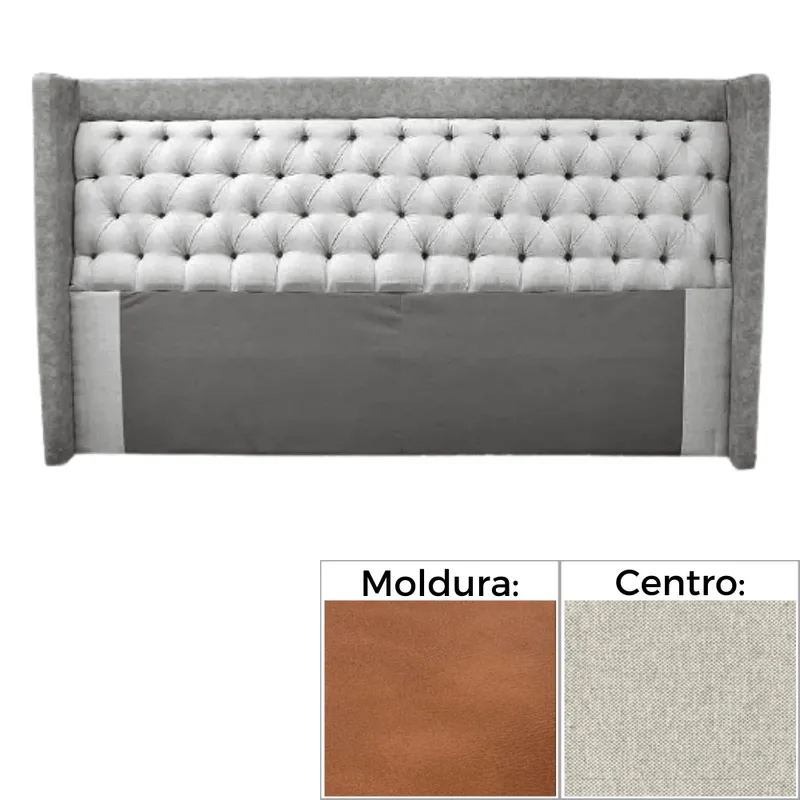 Cabeceira MH-2690 Estofada Queen para Colchão 158 Linho Cinza C Cabeceira MH-2690 Herval Estofada Queen para Colchão 158 cm em Linho Cinza C