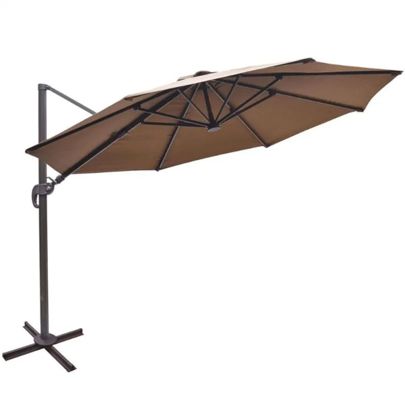 Ombrelone Lateral San Martin Rivatti 350 Cm Em Alumínio Com Base Em Cruz E Capa Em Poliéster Azul M