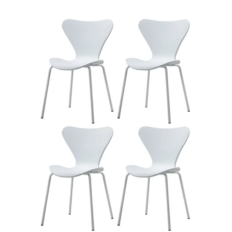 Kit 4 Cadeiras Miriam Jacobsen Polipropileno Branco Base Aço