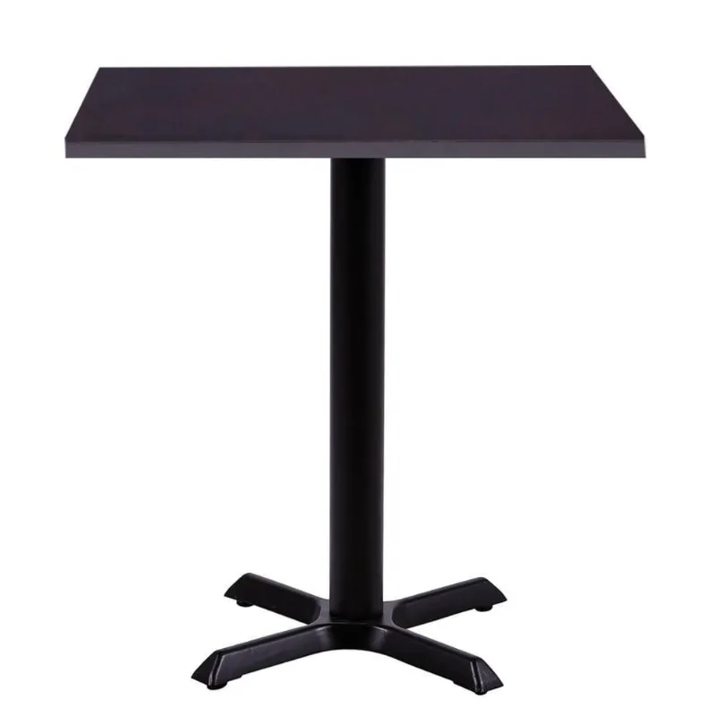 Mesa ômega Em Ferro Preto Pintura 74 Cm (altura) Com Tampo Em Mdp Quadrado 70 Cm Preto