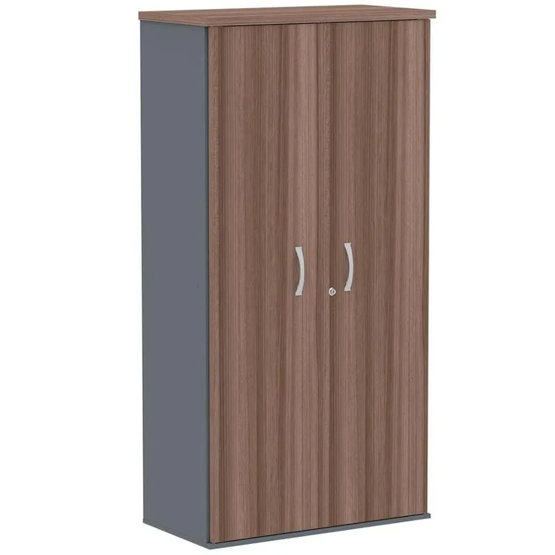 Armário Alto Pe25 Pandin 79,20 Cm (Largura) Em Mdp Walnut E Grafito Com Duas Portas