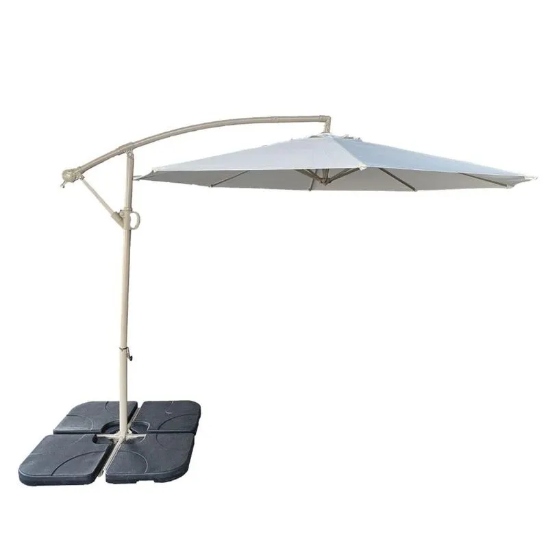 Ombrelone Lateral Tahiti Fratini 300 cm Aluminio Fendi Capa Poliéster Base Lateral HDPE