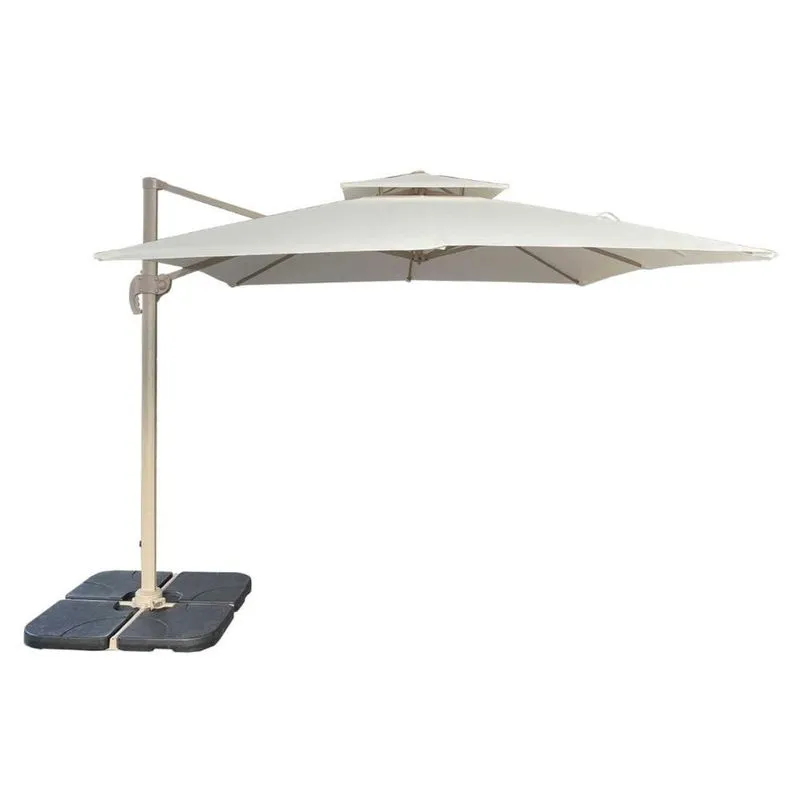 Ombrelone Lateral Trancoso Fratini300 cm Aluminio Fendi Capa Poliéster Base Lateral hdpe