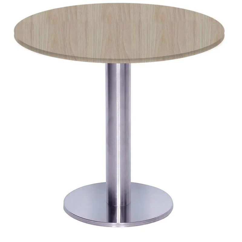 Mesa Beta Big Inox 75 Cm (alt) Disco Redondo Tampo Mdp Redondo 80 Cm (larg) X 2,50 Cm (alt) Casablanca