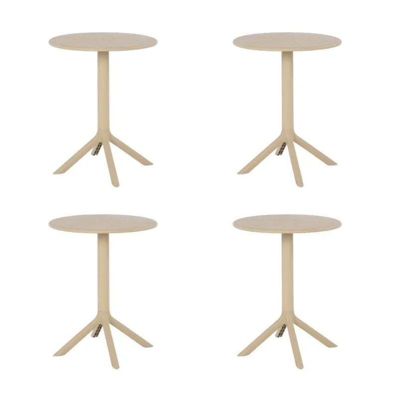 Kit 4 Mesas de Jantar Taormina Redonda Plástico Fendi Fratini 60CM