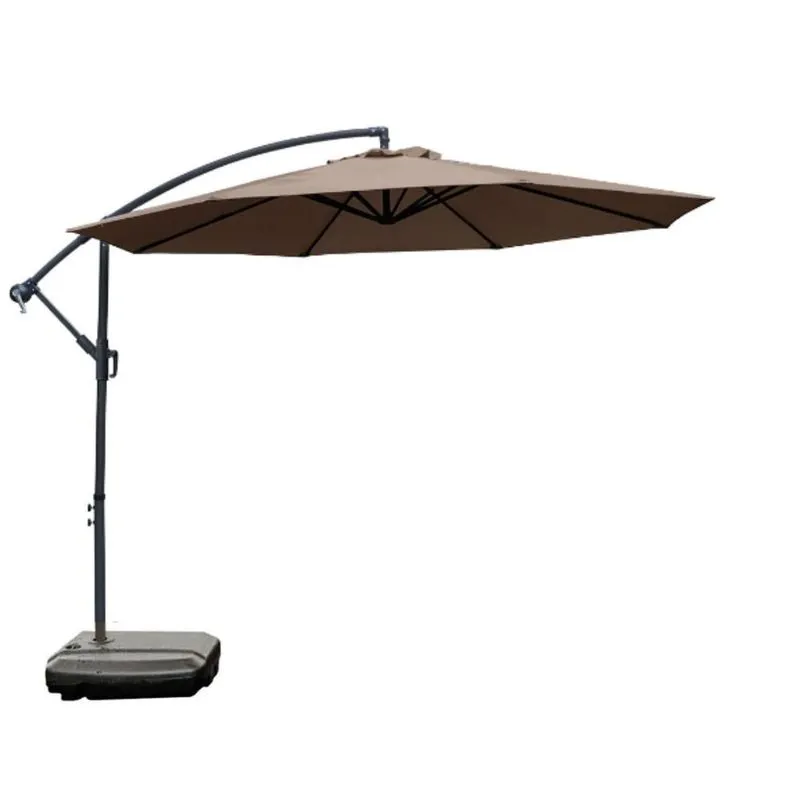Ombrelone Lateral com Base 2 Rodinhas HDPE Bahamas Rivatti 300 cm Larg Alumínio Capa Poliéster Fendi