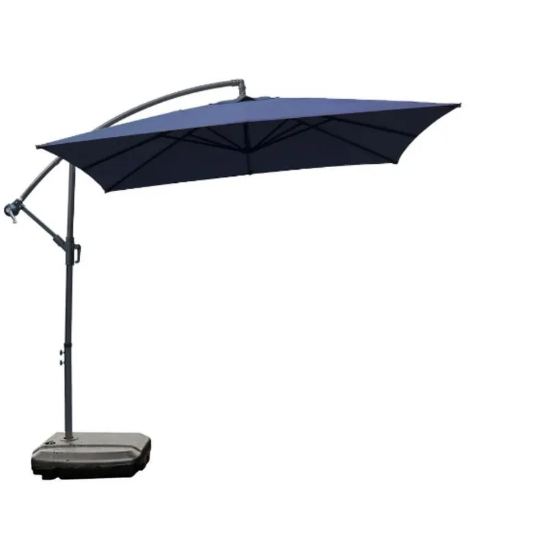 Ombrelone Lateral com Base 2 Rodinhas HDPE Havana Rivatti 250 cm Larg Alumínio Capa Poliéster Azul M