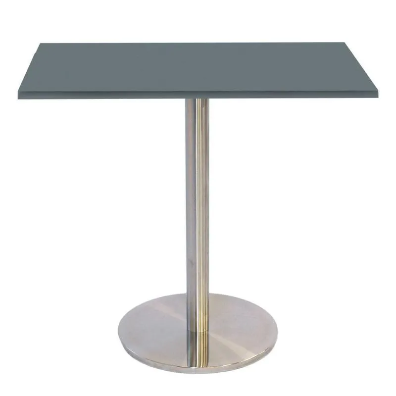 Mesa Bistrô Beta 112,50 Cm (alt) Disco Redondo Tampo Mdp Quadrado 70 Cm (larg) X 2,50 Cm (alt) Grafito