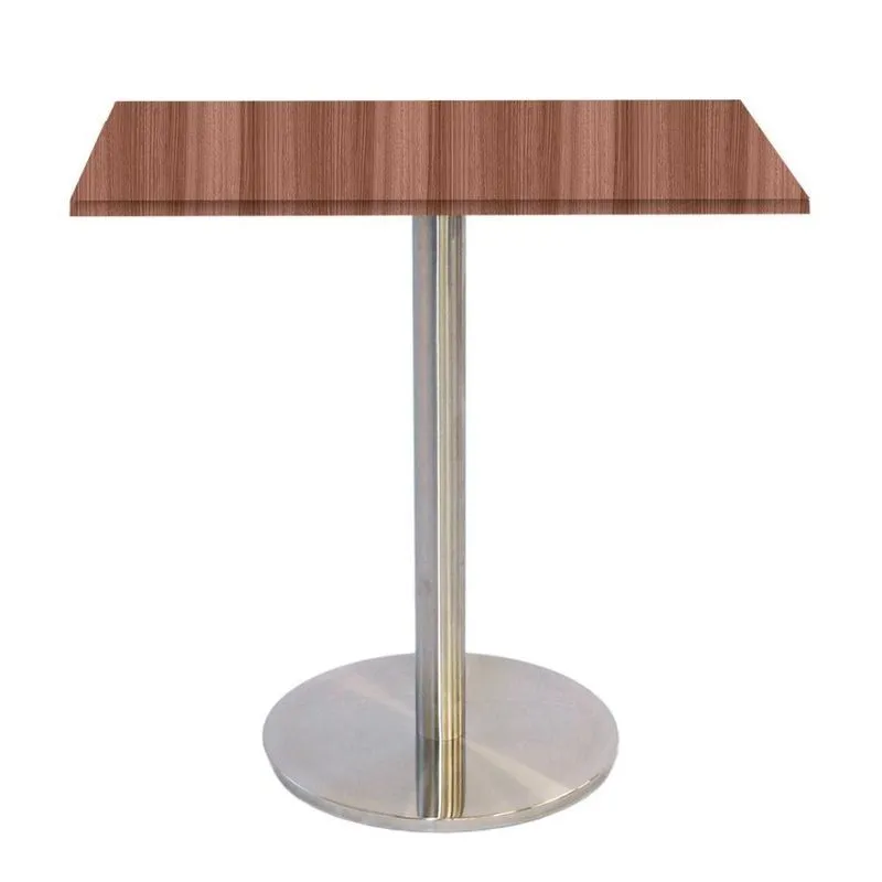 Mesa Bistrô Beta 112,50 Cm (alt) Disco Redondo Tampo Mdp Quadrado 70 Cm (larg) X 2,50 Cm (alt) Walnut