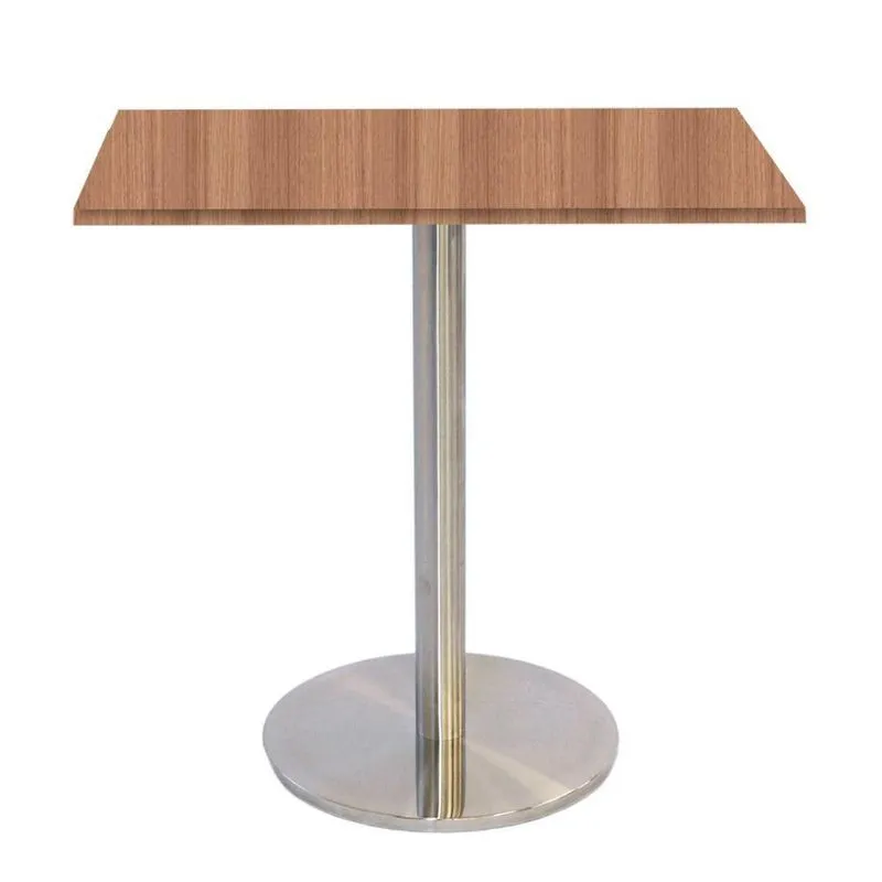Mesa Bistrô Beta 112,50 Cm (alt) Disco Redondo Tampo Mdp Quadrado 80 Cm (larg) X 2,50 Cm (alt) Noce Naturalle