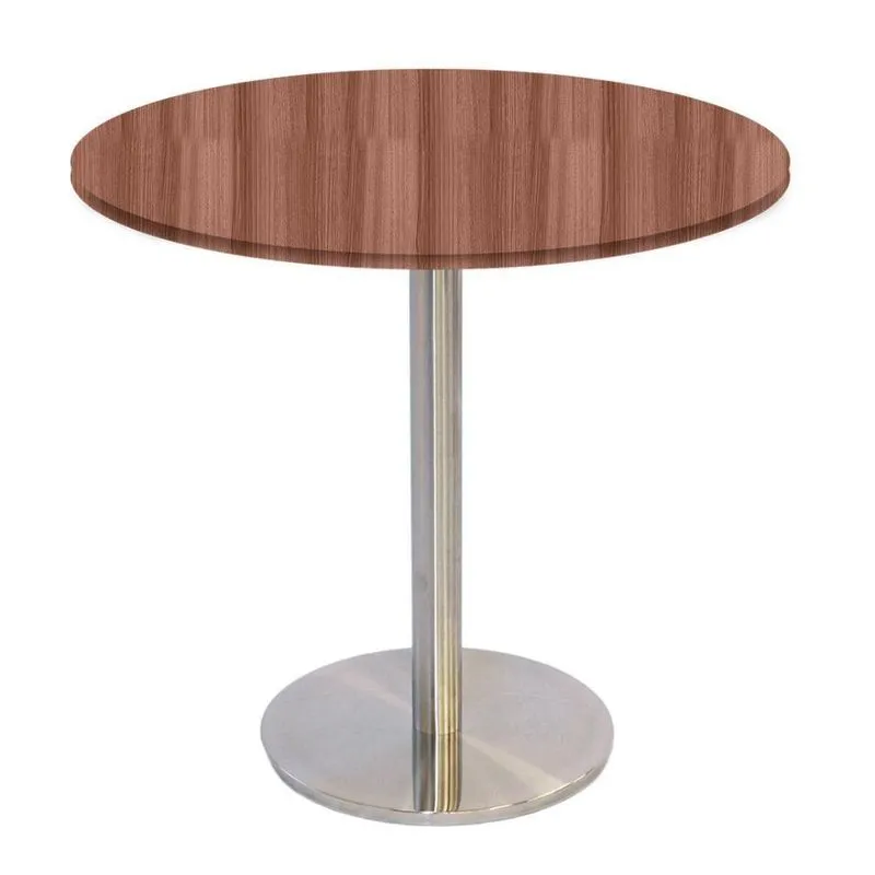 Mesa Bistrô Beta 112,50 Cm (alt) Disco Redondo Tampo Mdp Redondo 80 Cm (larg) X 2,50 Cm (alt) Walnut