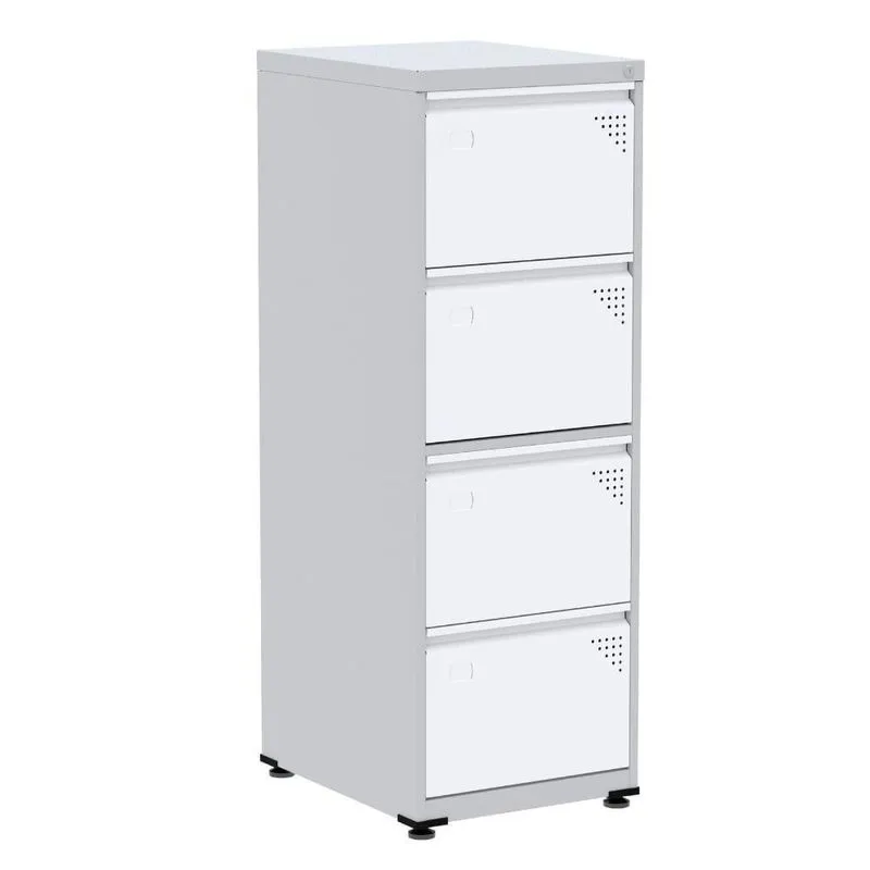 Armário De Arquivo De Aço Pandin 4 Gavetas Gavetas Cinza-branco