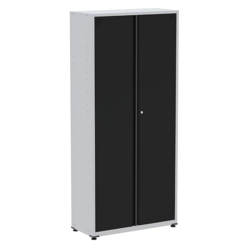 Armário Alto 2 Portas Pandin 80 Cm (largura) Inmetro Estrutura Aço Cinza E Portas Pretas C- Chave