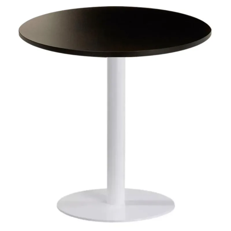 Mesa de Jantar Pisa Beta 2 Lugares Redonda Tampo MDP Branco Base Aço Preto Fratini