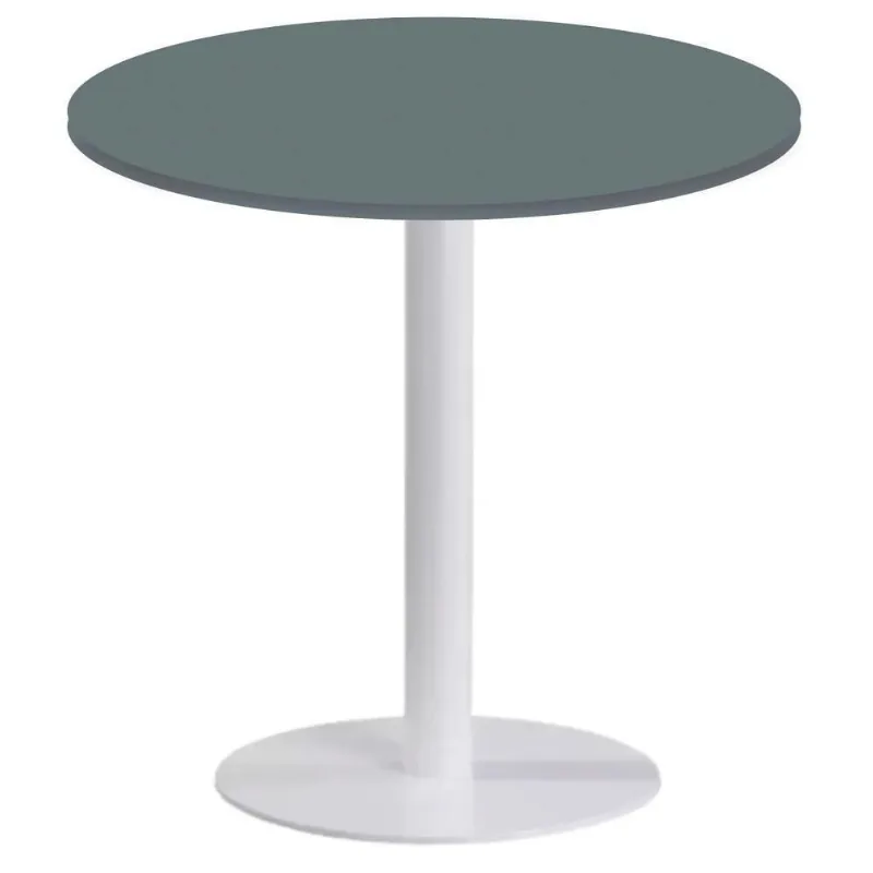Mesa de Jantar Pisa Beta 2 Lugares Redonda Tampo MDP Branco Cinza Fratini