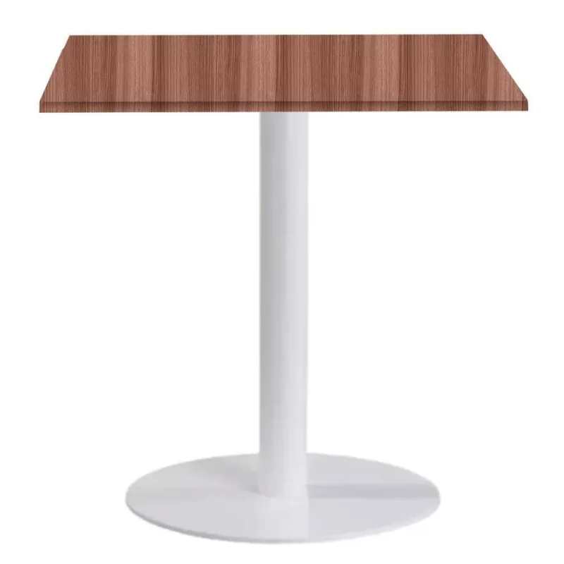 Mesa de Jantar Pisa Beta 2 Lugares Redonda Tampo MDP 80CM Branco Marrom Fratini