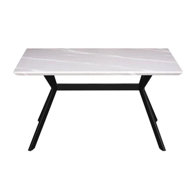 Mesa de Jantar Nika 4 Lugares Retangular MDF 140CM Marmorizado Cinza OR Design