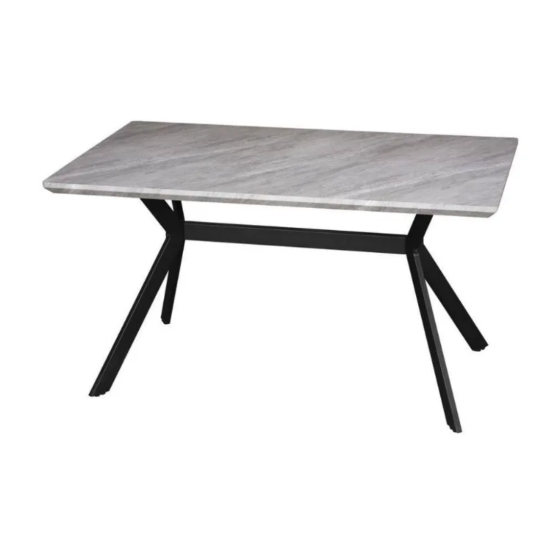 Mesa de Jantar Nika Tampo Alba 6 Lugares Retangular MDF 140CM Cinza Grey OR Design