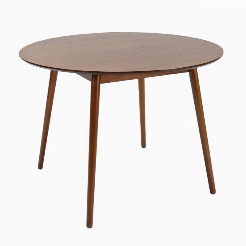 Mesa de Jantar Finy 4 Lugares Redonda MDF 110CM Marrom Nacional Móveis