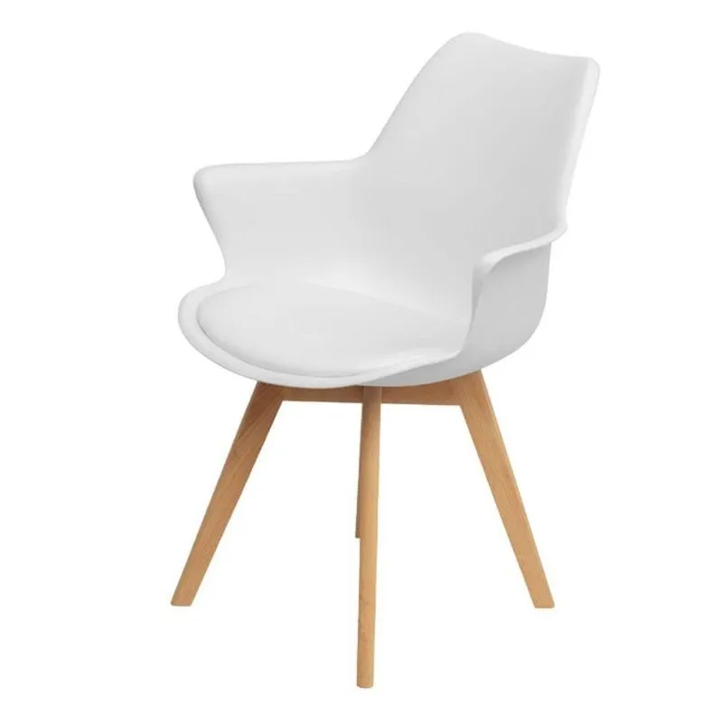 Cadeira com Braços Joly Wood MDF-MDP Polipropileno Branco OR Design