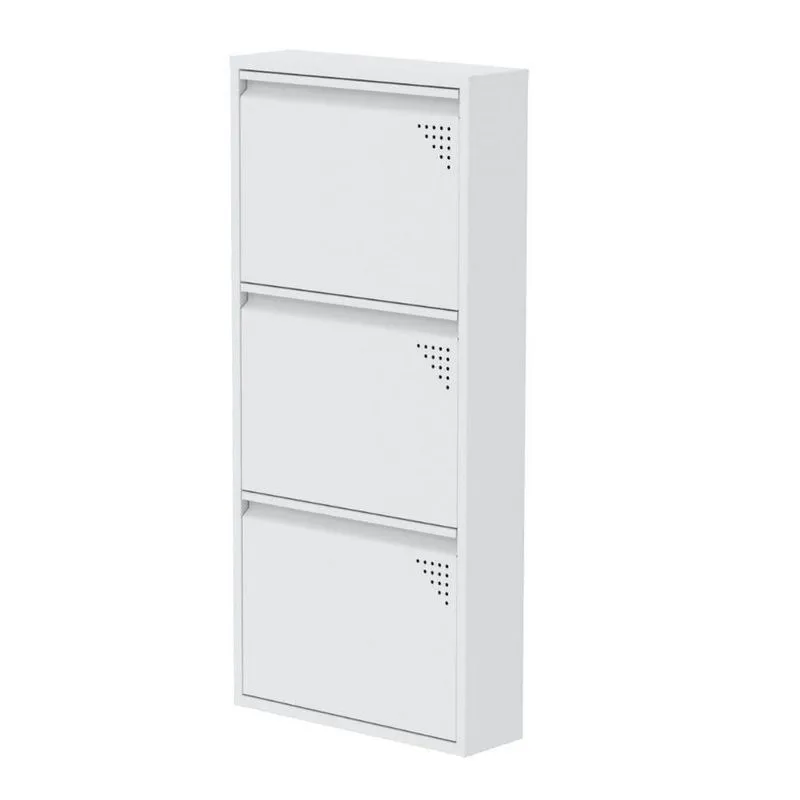 Sapateira Aço 3 Portas Plus 50cm Branca Pandin Móveis