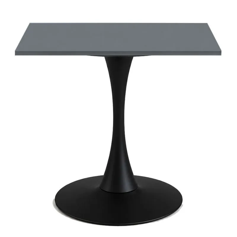 Mesa de Jantar Saarinen Fratini Aço Preto Base Tampo MDP Quadrado 80cm Grafito