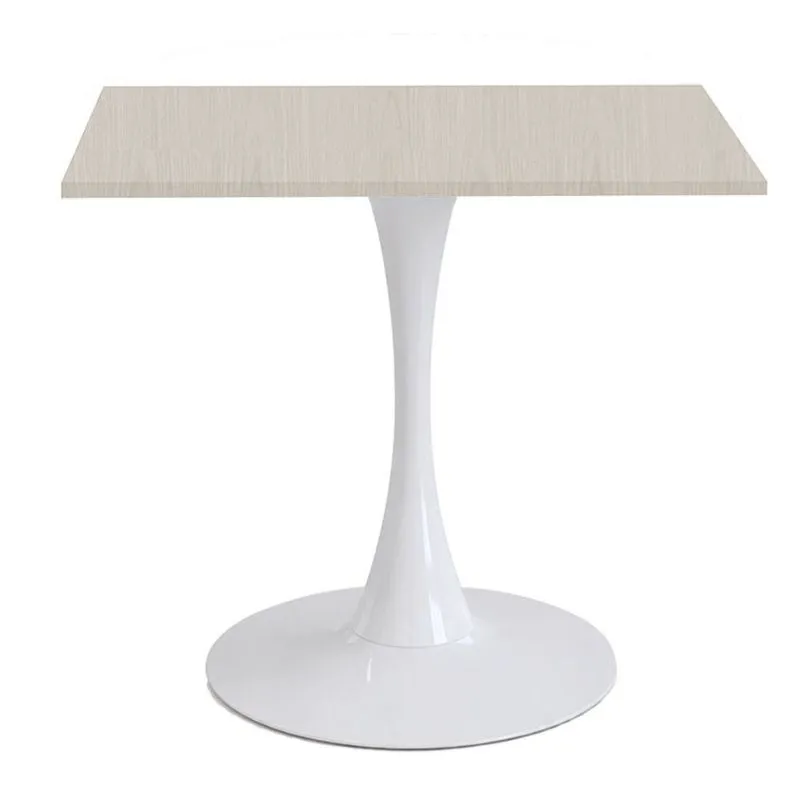Mesa de Jantar Saarinen Fratini Aço Branco Base Tampo MDP Quadrado 70cm CasaBlanca