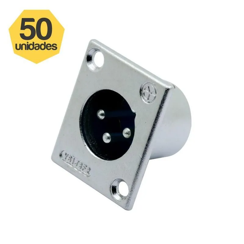 Kit 50 Conector Xlr Macho Painel
