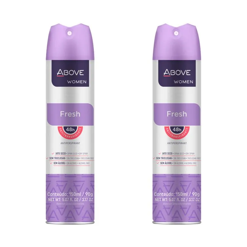 Desodorante Aerossol Above Fresh Feminino 48h 150ml (2 Und)
